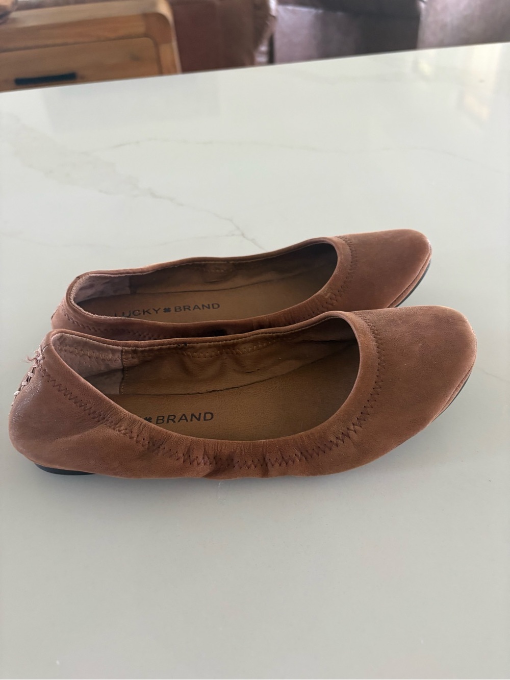 Lucky Brand Women's Brown Suede Ballet Flats - Picture 4 of 5
